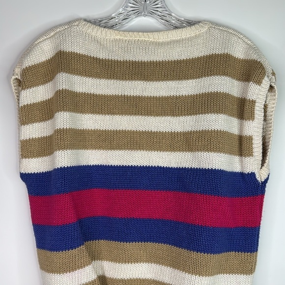 Vintage Russ Sleeveless Striped Sweater Size Large - Picture 5 of 8
